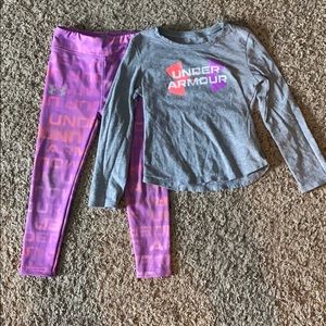 Girls size 4 under armour long sleeve set